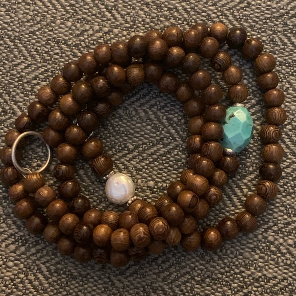 Natural wood bead, Robles wrap bracelet/necklace - Picture 2 of 5